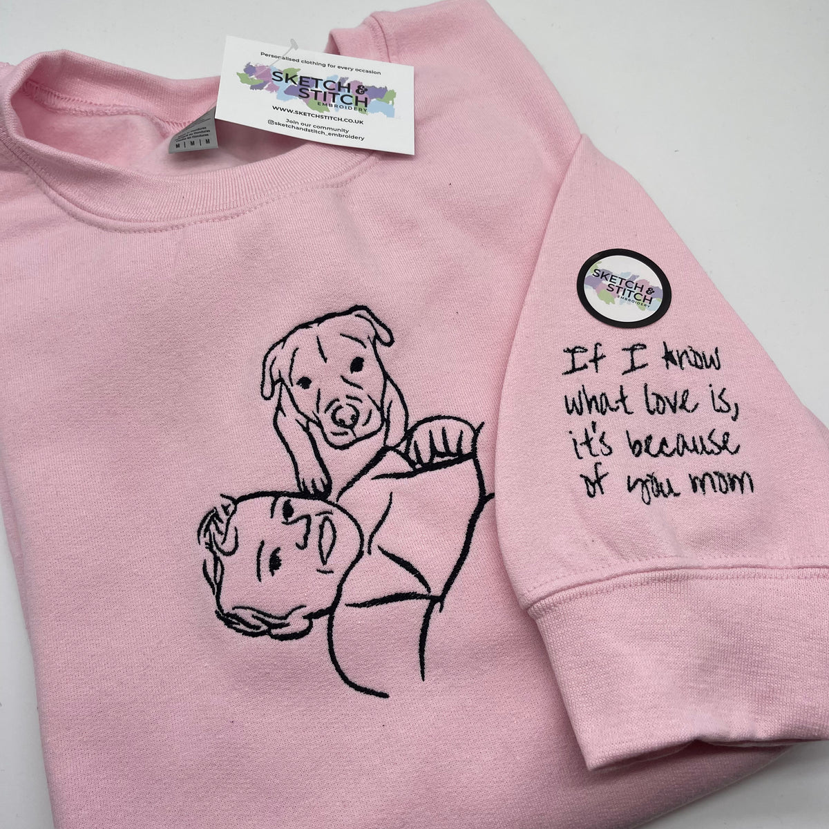 Adult sweatshirt personalised photo outline