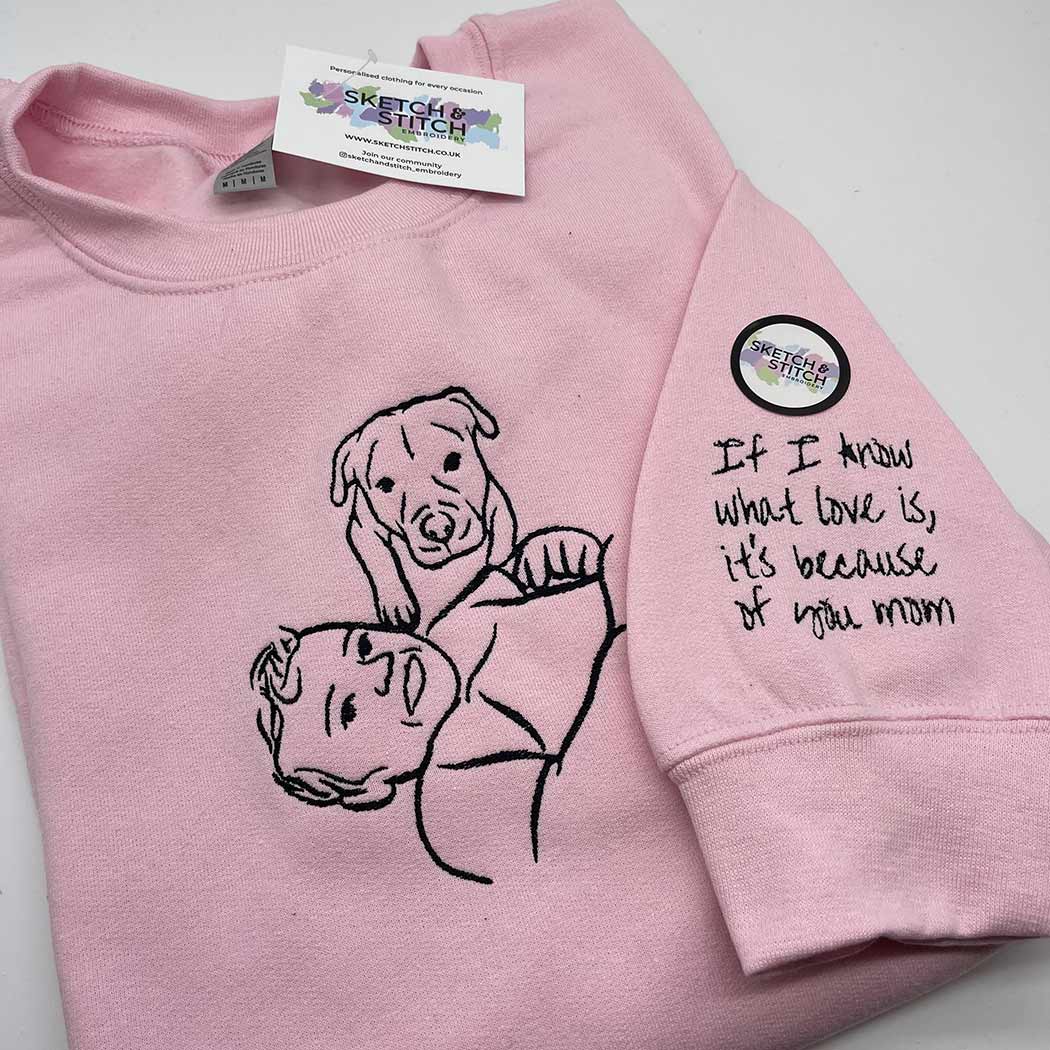Adult sweatshirt personalised photo outline - Sketch & Stitch