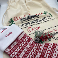 Personalised Santa sack and stocking bundle