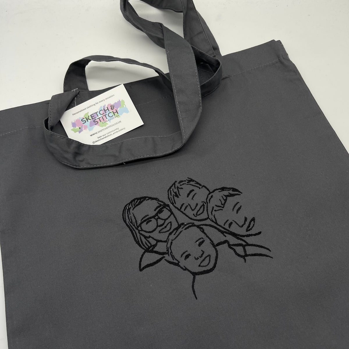 Tote bag personalised photo outline