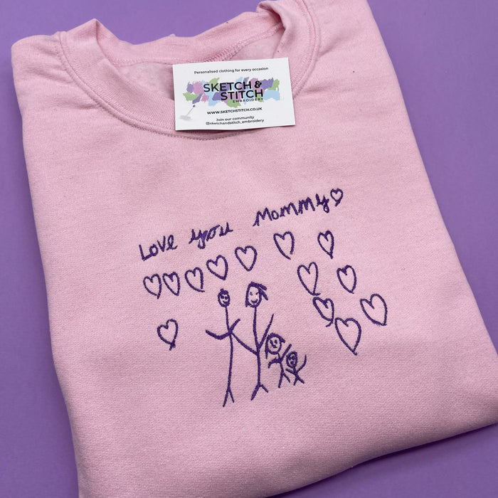 Mother's Day Personalised Kids Drawing Women's Sweatshirt