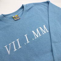 Adult sweatshirt personalised roman numerals
