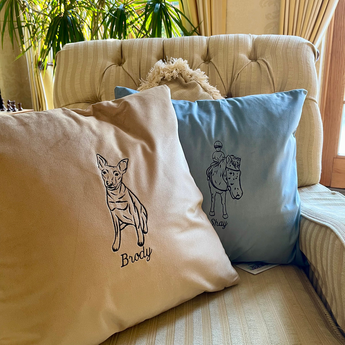 Personalised photo outline cushion