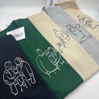 Adult t-shirt personalised portrait outline - left chest