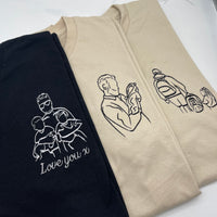 Adult t-shirt personalised portrait outline - left chest