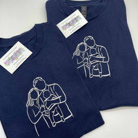 Adult t-shirt personalised photo outline - Sketch & Stitch