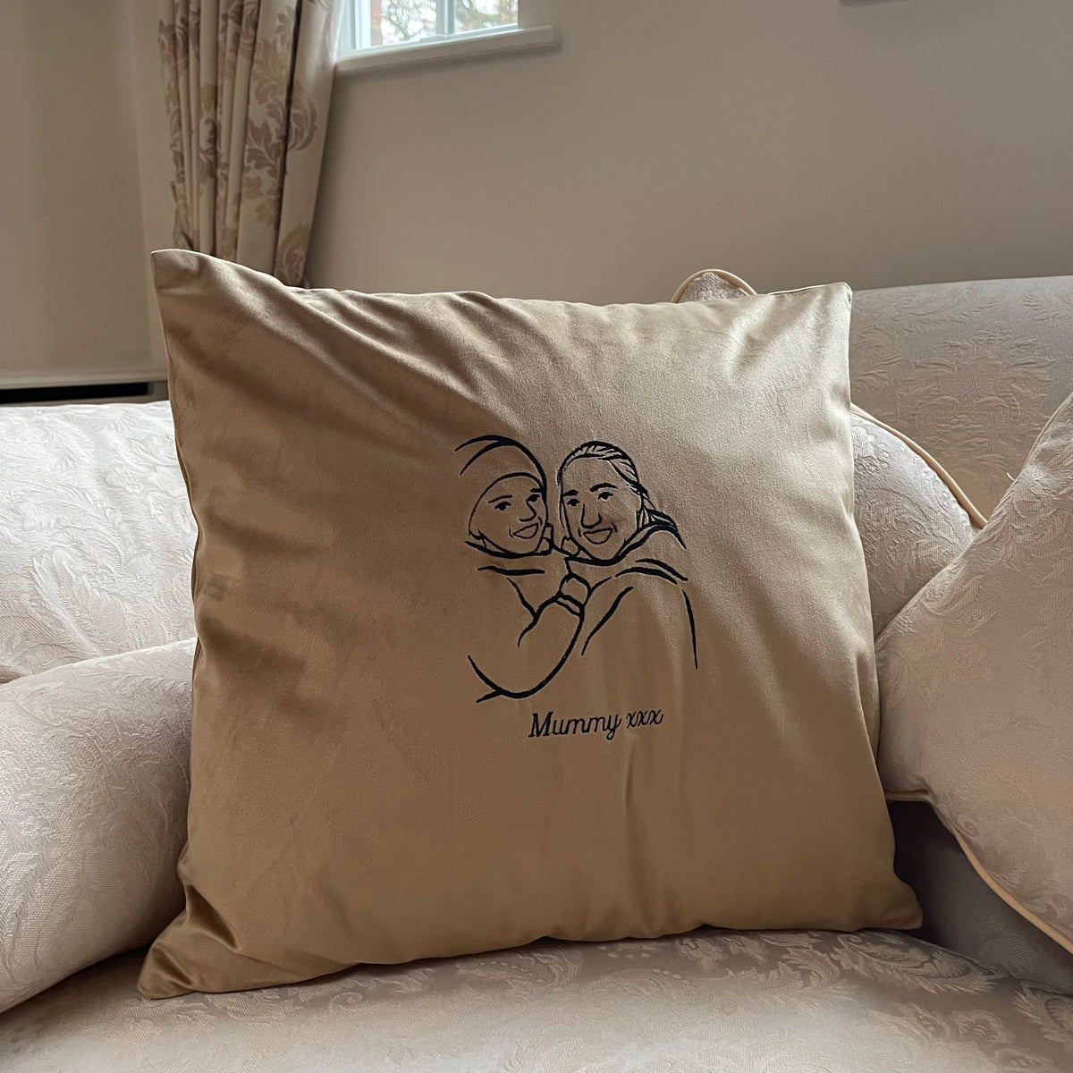 Valentine's Day gift personalised photo outline cushion