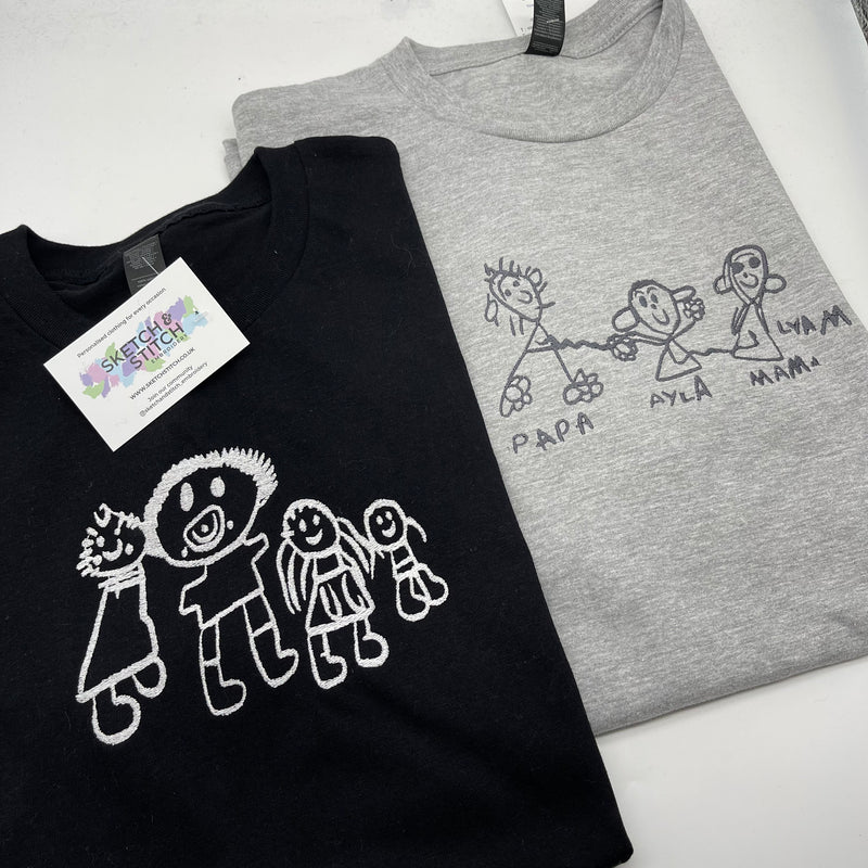 Adult t-shirt personalised kids drawing