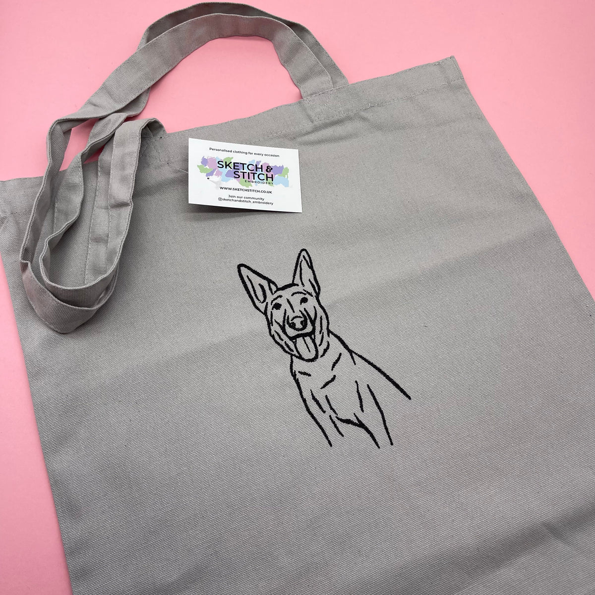 Tote bag personalised pet photo outline