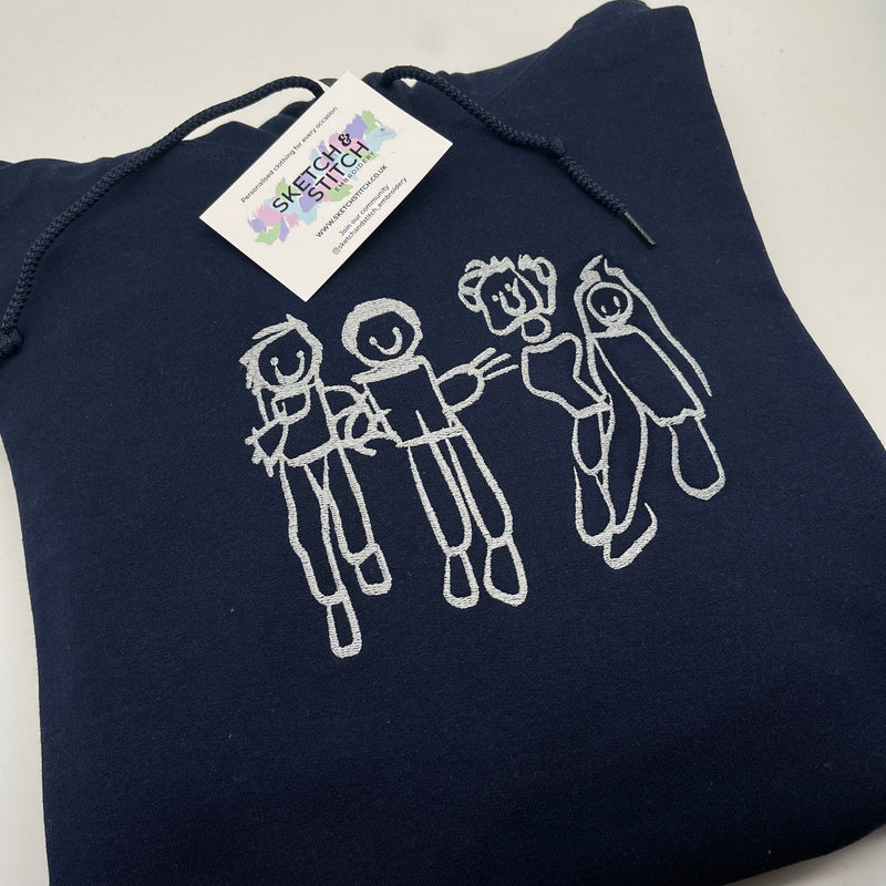 Adult hoodie personalised kids drawing