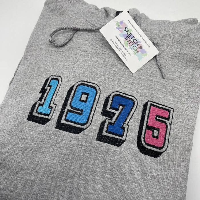 Adult hoodie personalised 3D text or initials