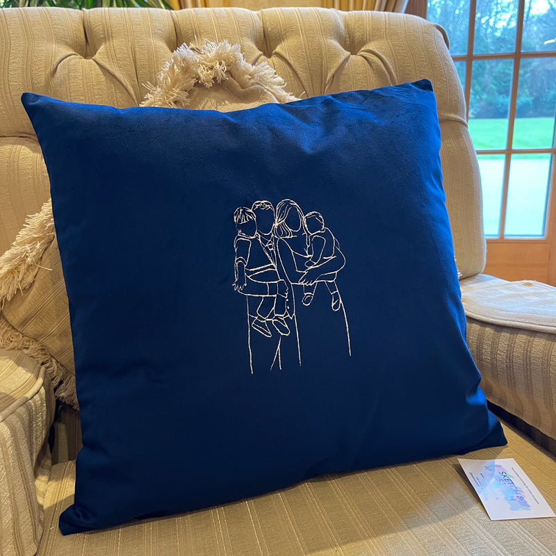 Personalised photo outline cushion