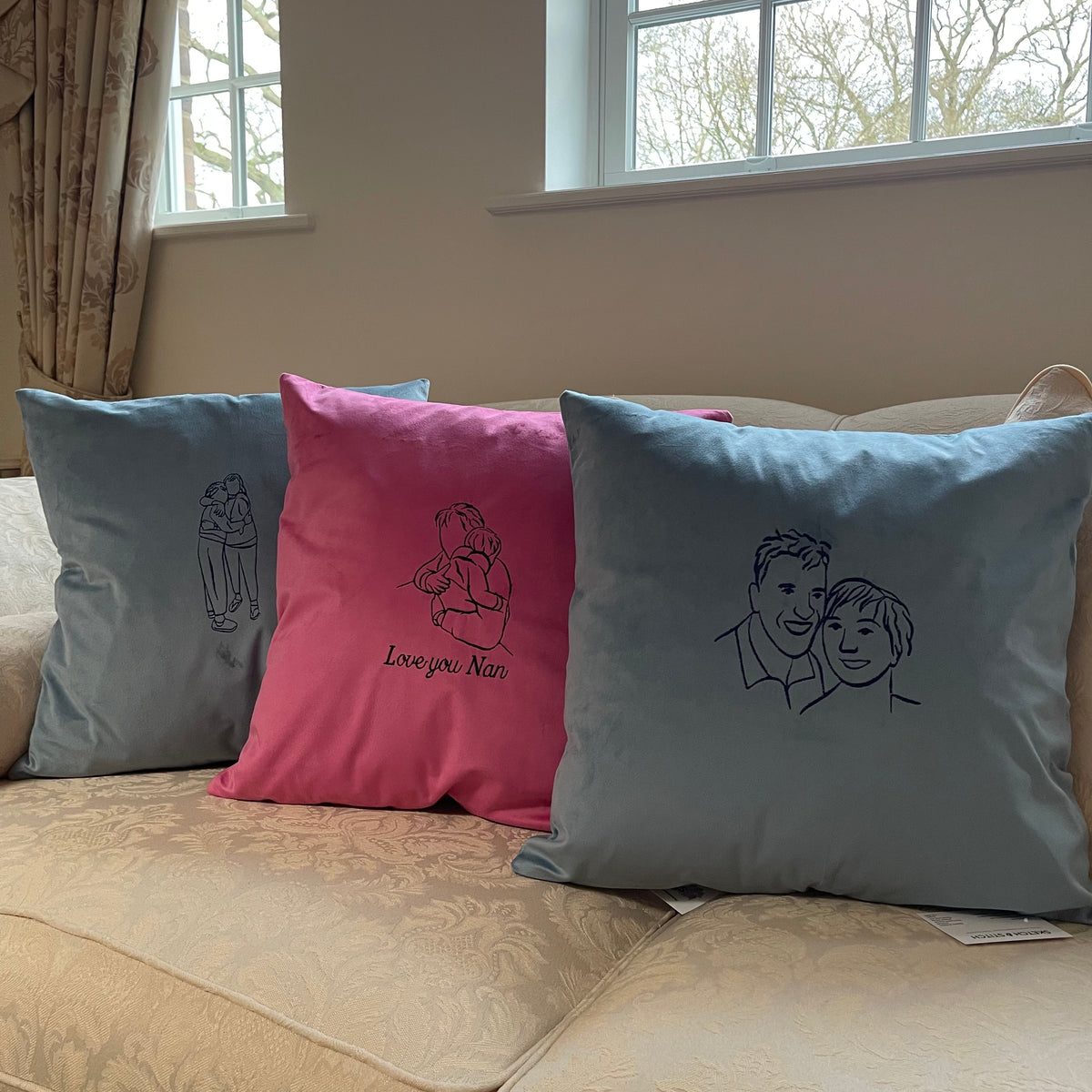 Personalised photo outline cushion