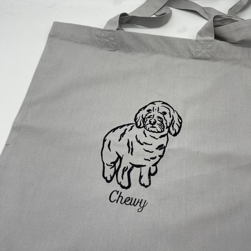 Tote bag personalised pet photo outline