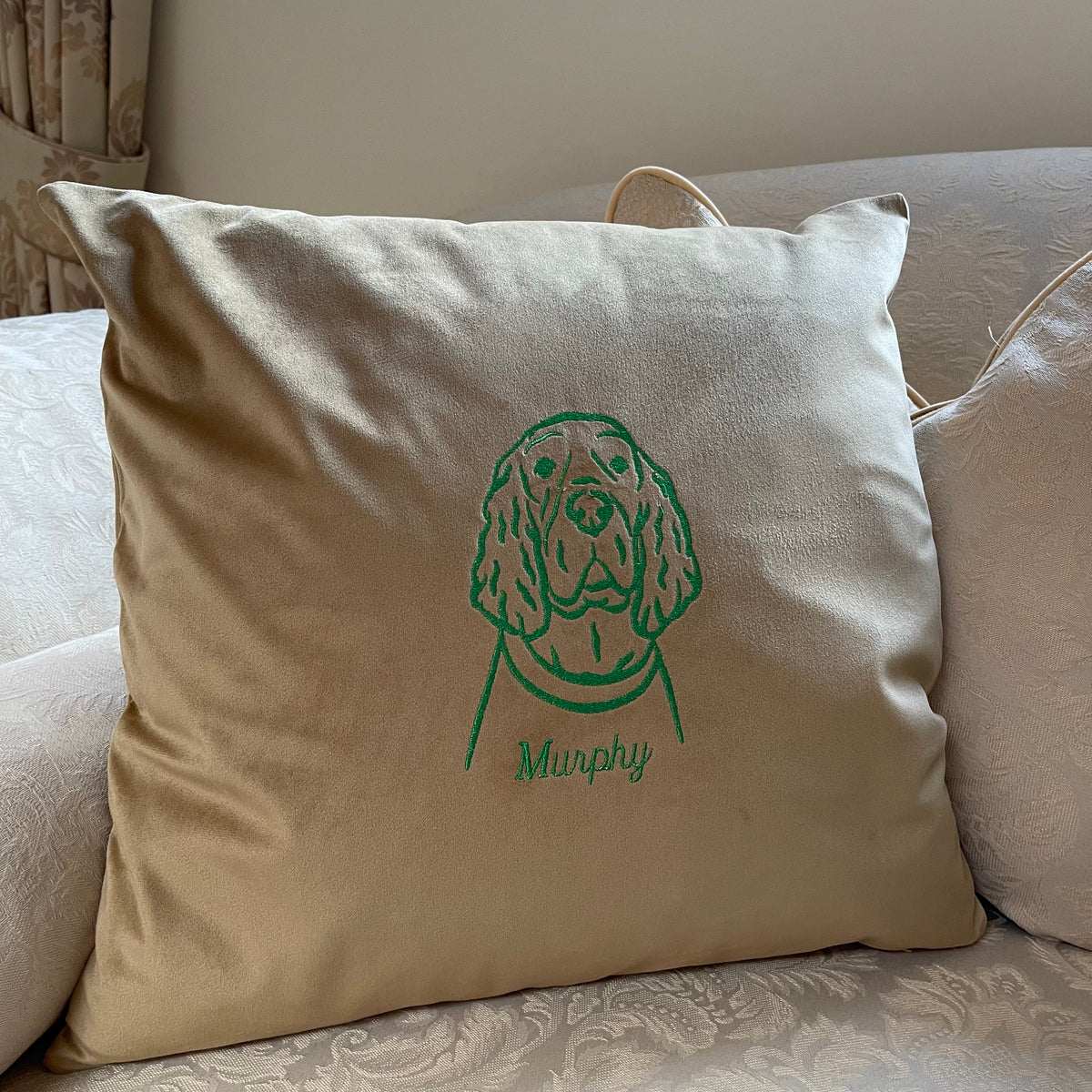 Personalised photo outline pet cushion