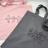 Tote bag personalised photo outline