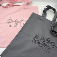 Tote bag personalised photo outline - Sketch & Stitch