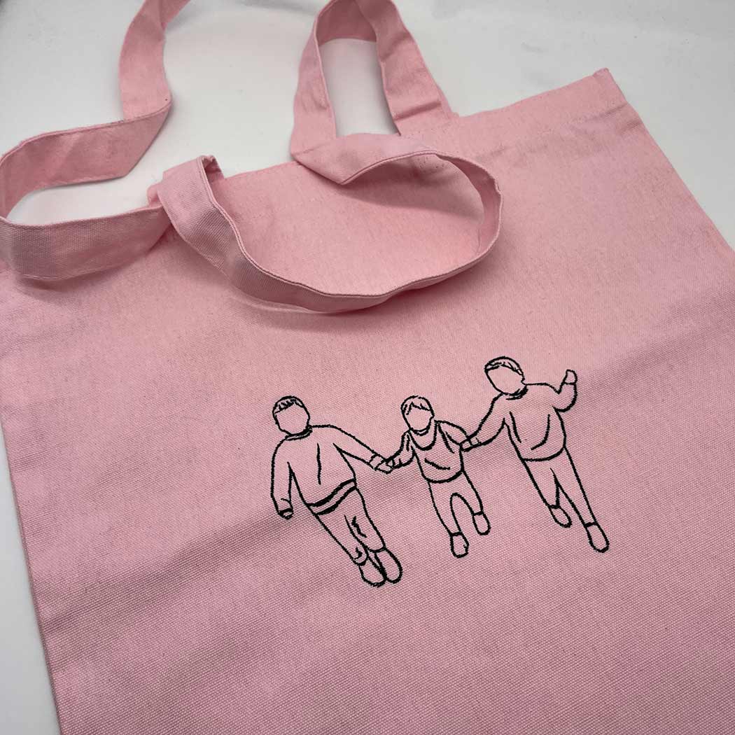 Tote bag personalised photo outline - Sketch & Stitch