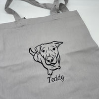 Tote bag personalised pet photo outline