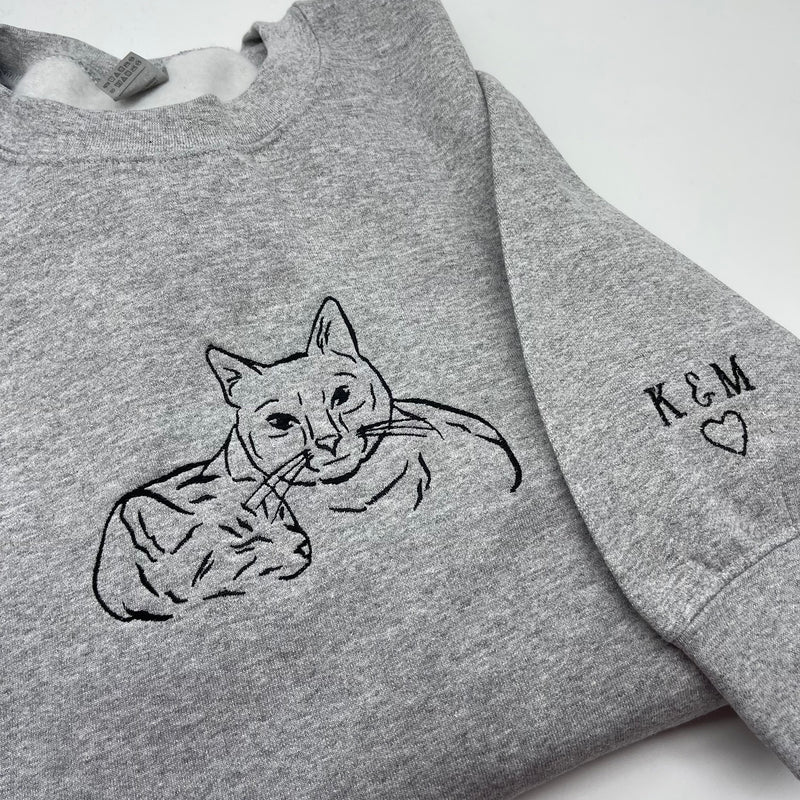 Adult sweatshirt personalised pet outline