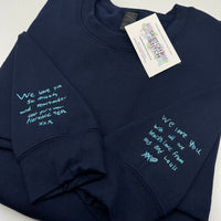 Adult sweatshirt personalised handwriting message