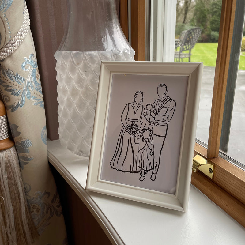 Personalised photo outline framed illustration