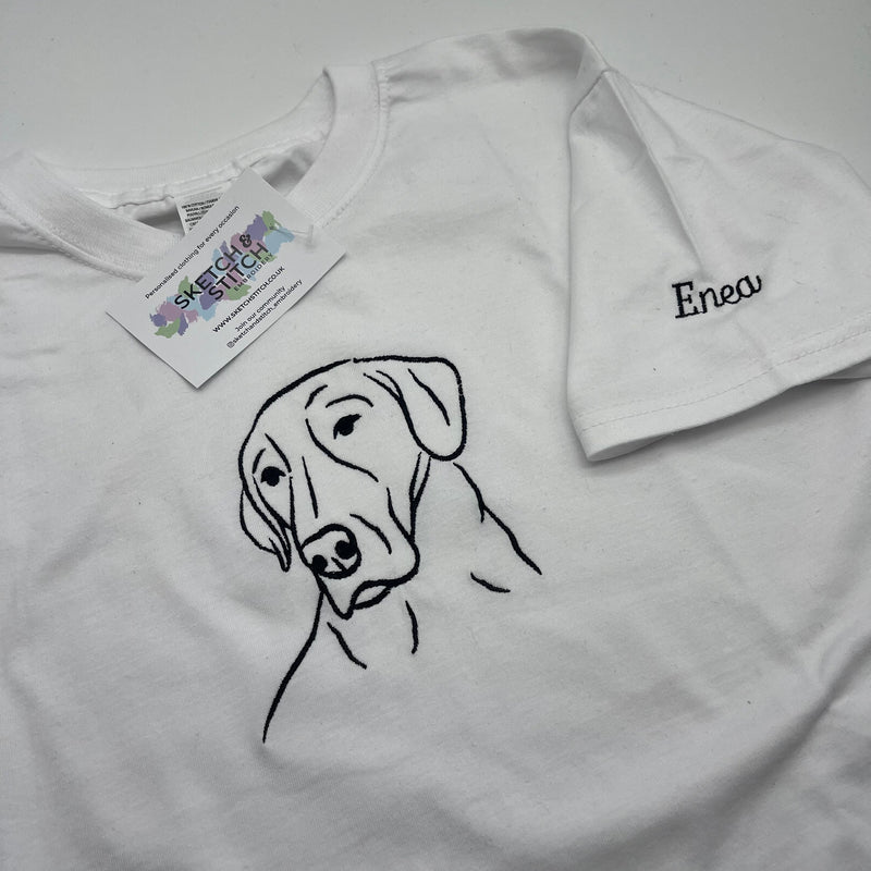 Adult t-shirt personalised pet outline