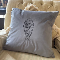 Personalised photo outline pet cushion