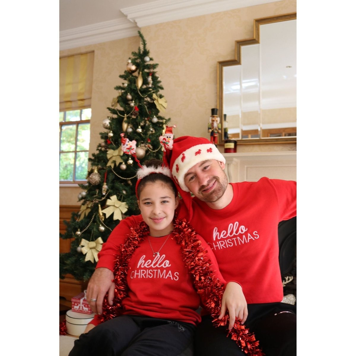 Adult sweatshirt hello Christmas