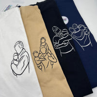 Adult t-shirt personalised portrait outline - left chest