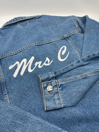 Women's denim jacket personalised text