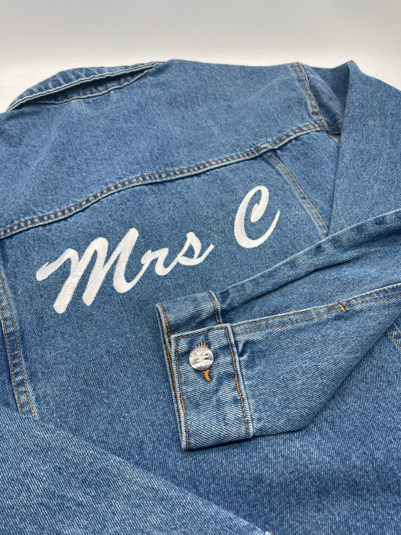 Women's denim jacket personalised text