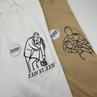 Adult t-shirt personalised portrait outline - left chest
