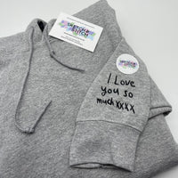 Adult hoodie personalised handwriting message