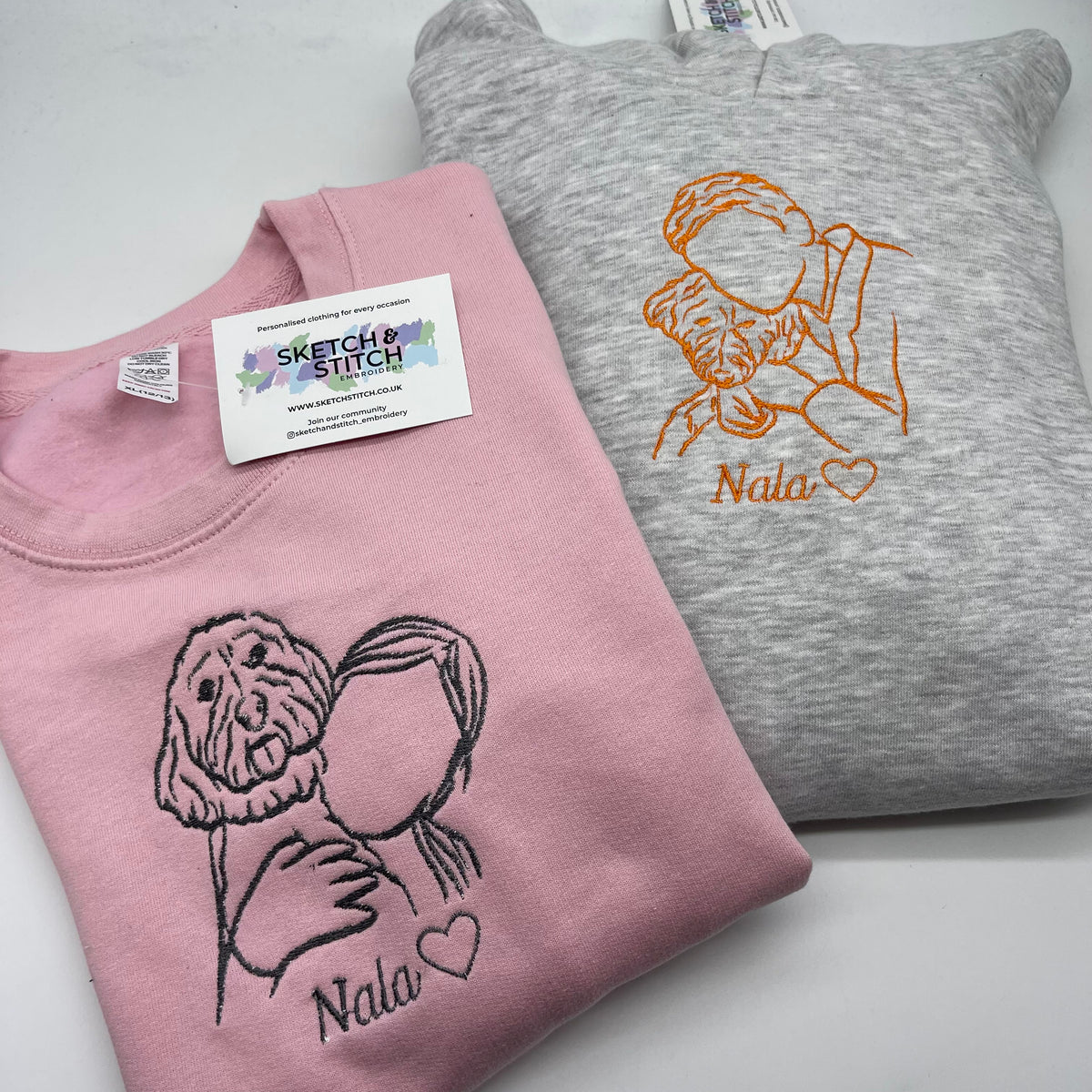 Kids sweatshirt personalised photo outline