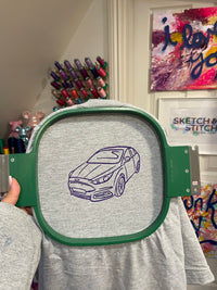Adult t-shirt personalised car photo outline