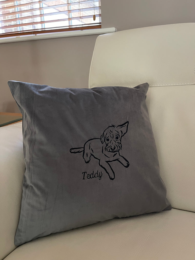 Personalised photo outline pet cushion