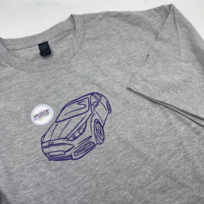 Adult t-shirt personalised car photo outline