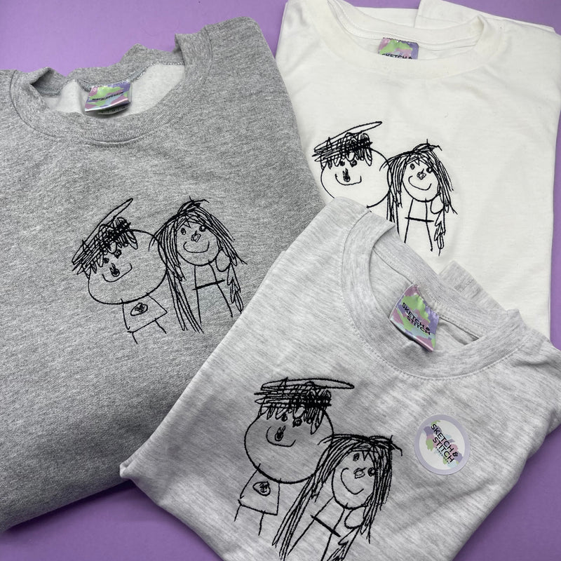 Adult sweatshirt personalised kids drawing
