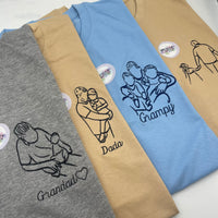 Adult t-shirt personalised portrait outline - left chest