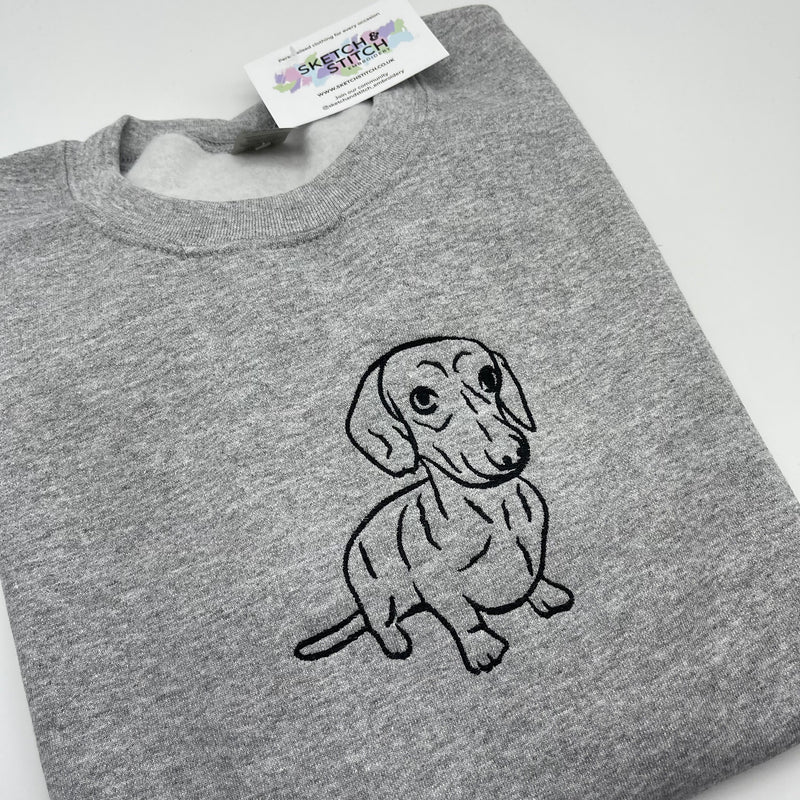 Adult Sweatshirt Pet Outline Stitch - Upload your photo