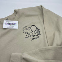 Mother's Day Personalised Portrait Outline Sweatshirt - Left Chest