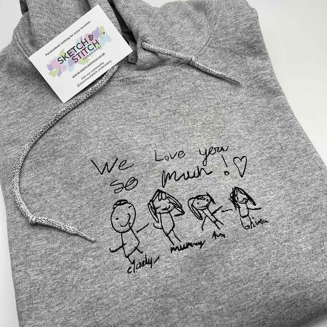 Adult hoodie personalised kids drawing - Sketch & Stitch