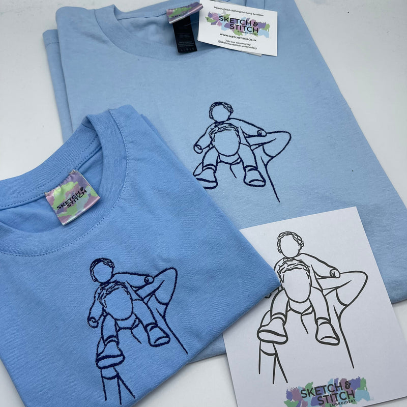 Kids t-shirt personalised photo outline