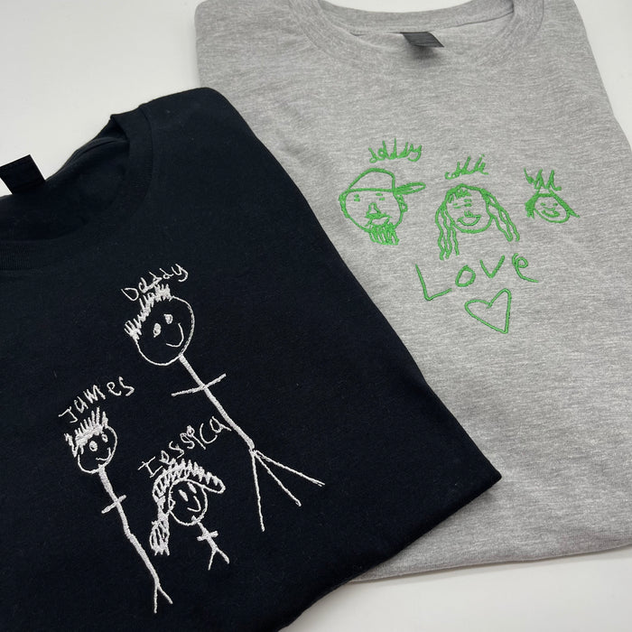 Adult T-shirt Personalised Kids Drawing