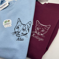 Adult sweatshirt personalised pet portrait outline - left chest