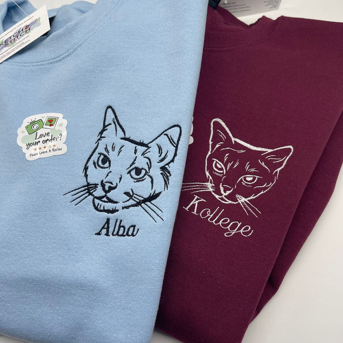 Adult t-shirt personalised pet portrait outline - left chest