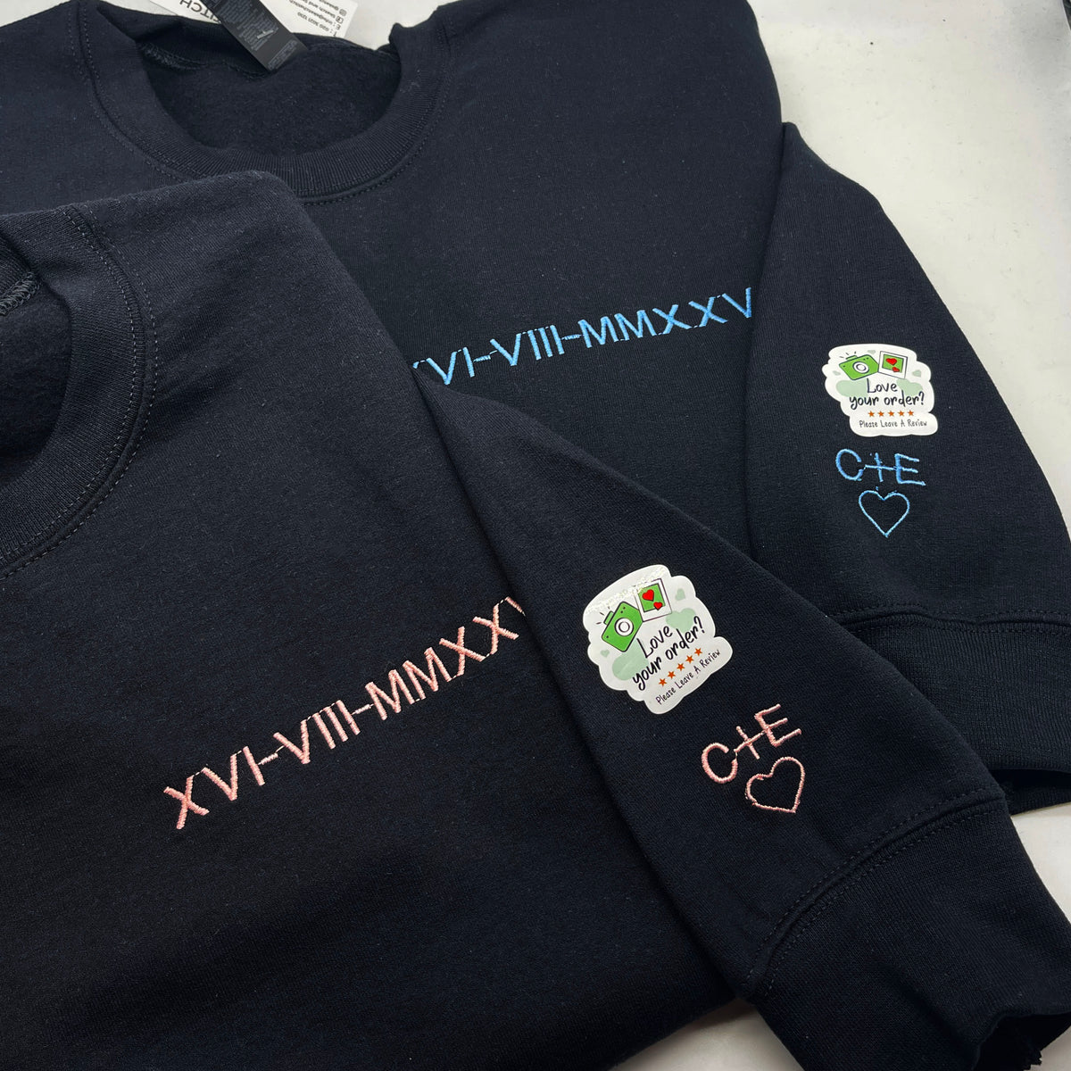 Adult sweatshirt personalised text - left chest