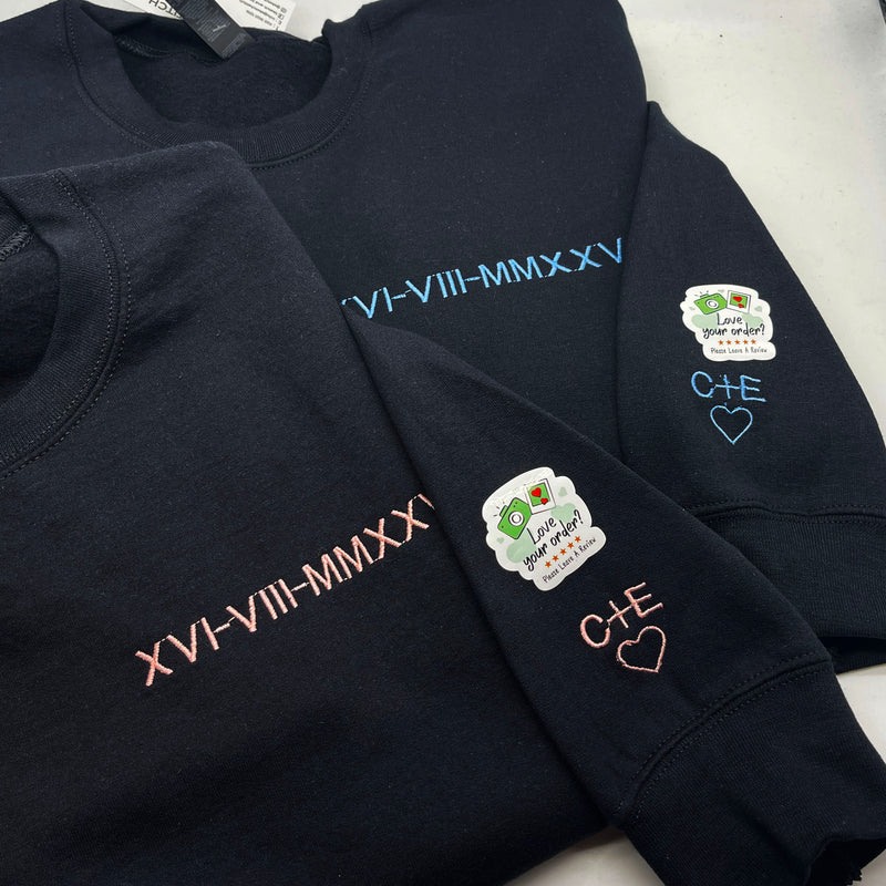 Adult sweatshirt personalised text - left chest