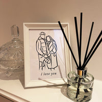 Personalised photo outline framed illustration